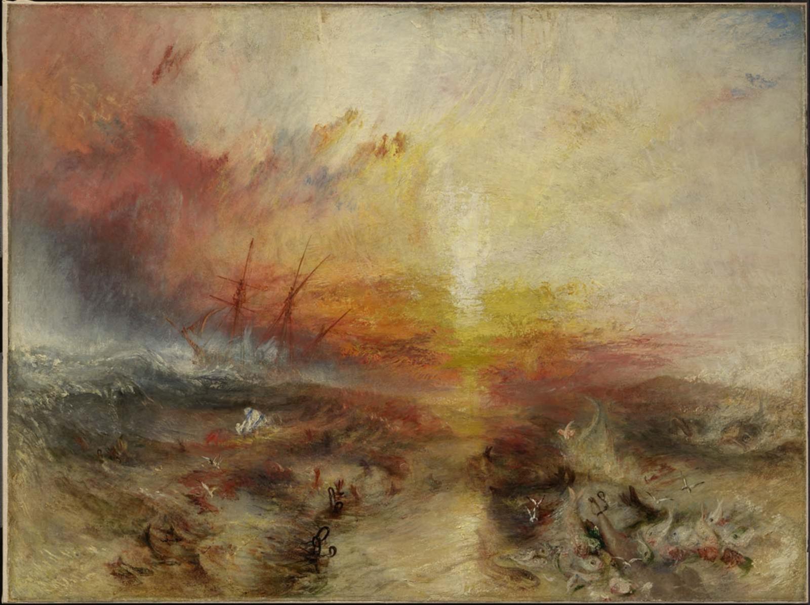 J.M.W. Turner, Slave Ship (Slavers Throwing Overboard the Dead and Dying, Typhoon Coming On) (1840)